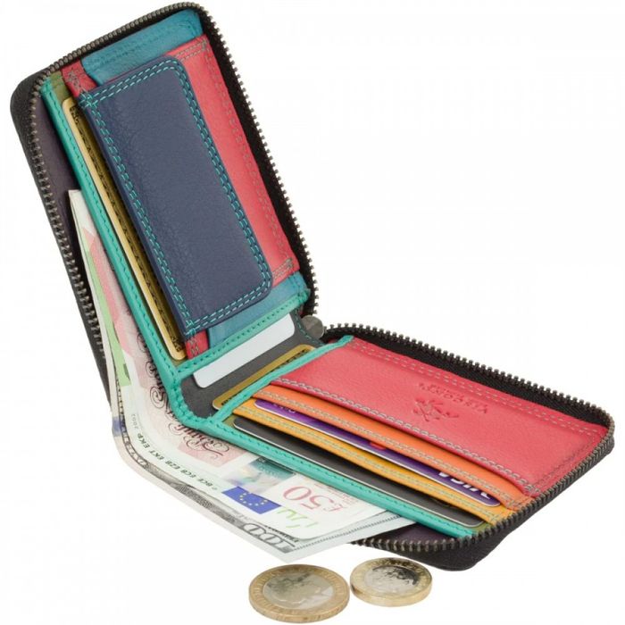 Женский кожаный кошелек с RFID защитой Visconti SP29 Picasso (Black Hawaii) купить недорого в Ты Купи