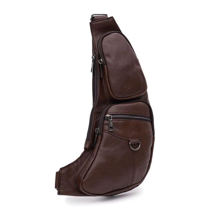 Чоловічий рюкзак шкіряний через плече Keizer K13761br-brown купити недорого в Ти Купи