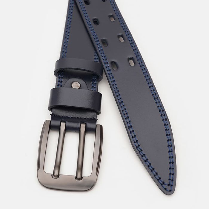 Мужской кожаный ремень Borsa Leather V1115FX23-navy купить недорого в Ты Купи