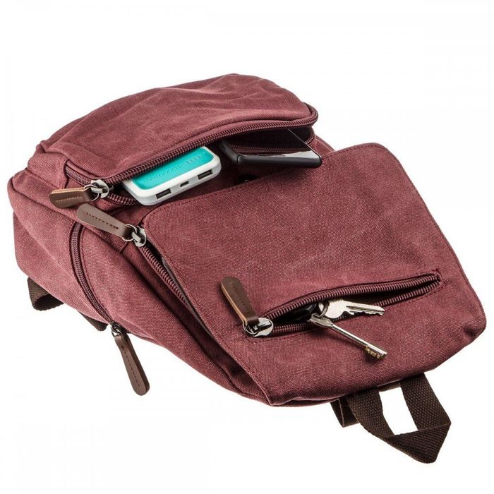 Жіночий текстильний малиновий рюкзак Vintage 20195 купити недорого в Ти Купи