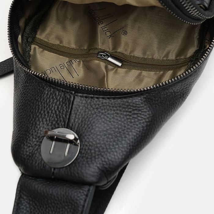 Чоловічий рюкзак шкіряний через плече Keizer K11802bl-black купити недорого в Ти Купи