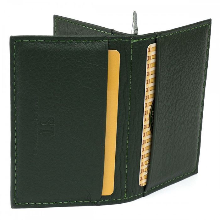 Визитница из натуральной кожи ST Leather 19215 Зеленая купить недорого в Ты Купи