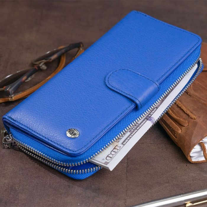 Чоловічий шкіряний гаманець ST Leather 19305 Синій купити недорого в Ти Купи