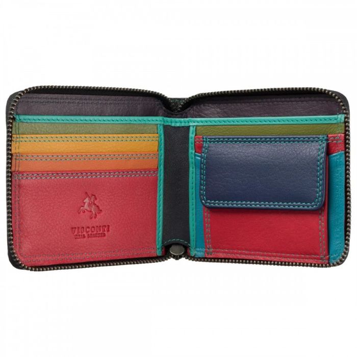 Жіночий шкіряний гаманець із RFID захистом Visconti SP29 Picasso (Black Hawaii) купити недорого в Ти Купи