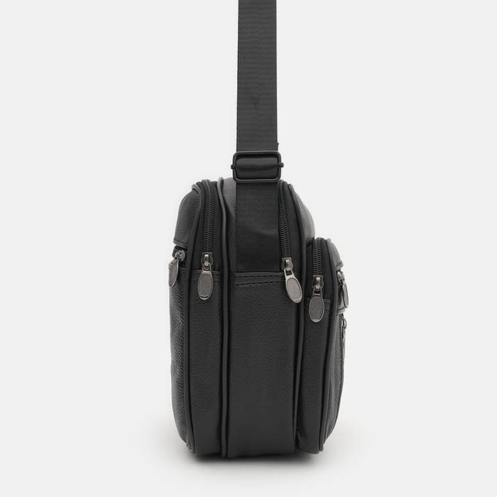 Мужская кожаная сумка Borsa Leather K16683-3bl-black купить недорого в Ты Купи
