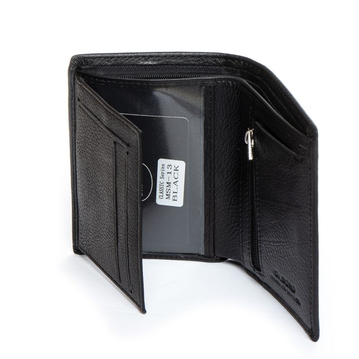 Кожаный мужской кошелек Classic DR. BOND MSM-13 black купить недорого в Ты Купи