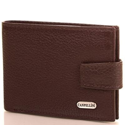 Чоловічий шкіряний гаманець CANPELLINI коричневий кишеньковий купити недорого в Ти Купи