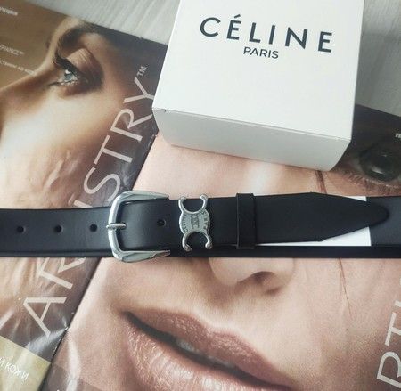 Кожаный женский ремень CELINE, пряжка серебро cln02 купить недорого в Ты Купи