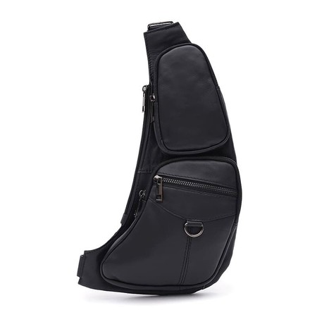 Чоловічий рюкзак шкіряний через плече Keizer K13761bl-black купити недорого в Ти Купи
