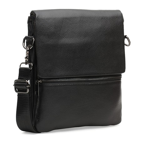 Мужская кожаная сумка Borsa Leather K12056-black купить недорого в Ты Купи