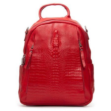 Женский кожаный рюкзак ALEX RAI 8907-9 red croco купить недорого в Ты Купи