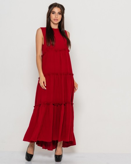 Сукня ISSA PLUS 10887 S бордовий купити недорого в Ти Купи