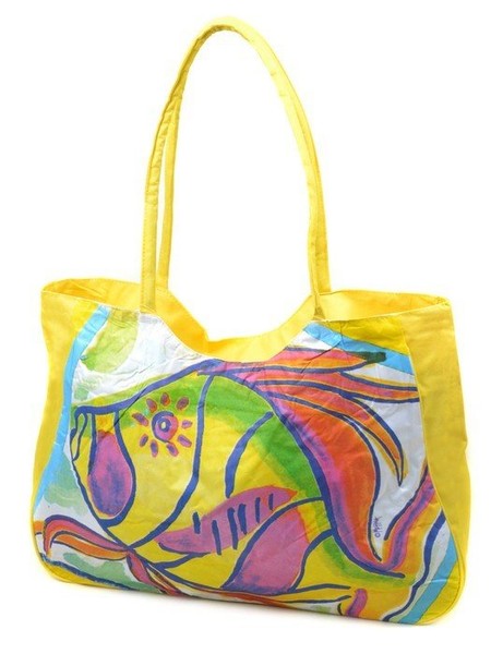 Женская желтая пляжная сумка Podium 1329 yellow купить недорого в Ты Купи