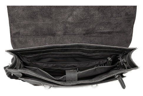 Мужской кожаный черный портфель Vintage 14878 Черный купить недорого в Ты Купи