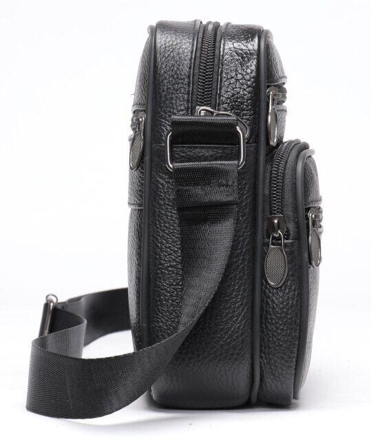 Мужская кожаная чёрная сумка Vintage 14992 купить недорого в Ты Купи