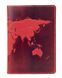 Обложка для паспорта из кожи HiArt PC-01 Shabby Red Berry World Map Красный
