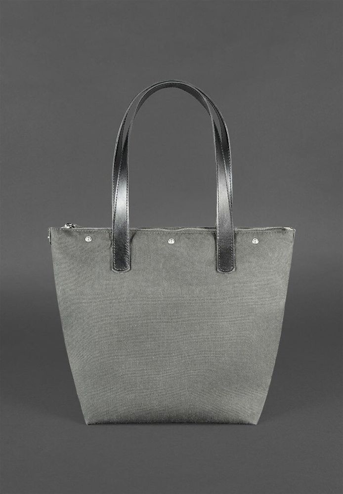 Шкіряна плетена жіноча сумка BlankNote Пазл L чорна Krast - BN-BAG-33-G купити недорого в Ти Купи