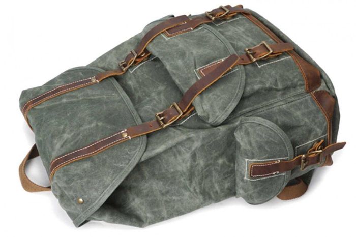 Текстильный зелёный рюкзак Vintage 20056 купить недорого в Ты Купи