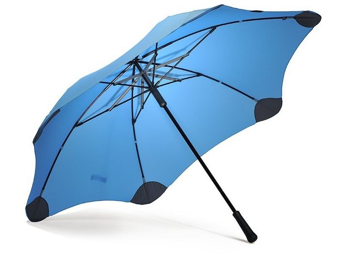Противоштормовой зонт-трость голубой женский механический BLUNT с большим куполом купить недорого в Ты Купи