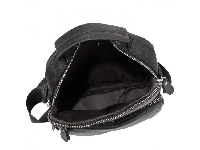 Шкіряна чоловіча сумка над чорним плечем сумка A25F-1436A купити недорого в Ти Купи