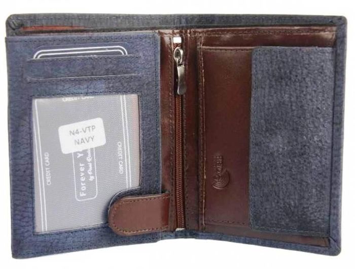 Чоловічий шкіряний гаманець завжди дикий синій купити недорого в Ти Купи