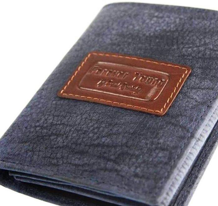 Чоловічий шкіряний гаманець завжди дикий синій купити недорого в Ти Купи