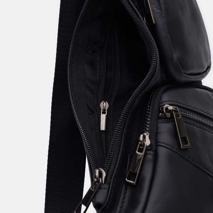 Мужской кожаный рюкзак через плечо Keizer K13761bl-black купить недорого в Ты Купи