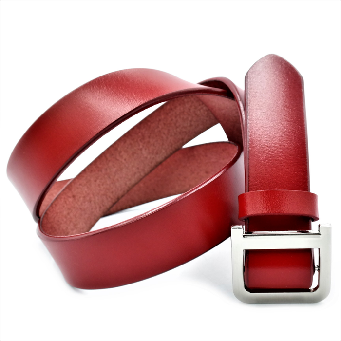 Женский кожаный ремень Le-Mon 110-115 см Красный 0052) купить недорого в Ты Купи