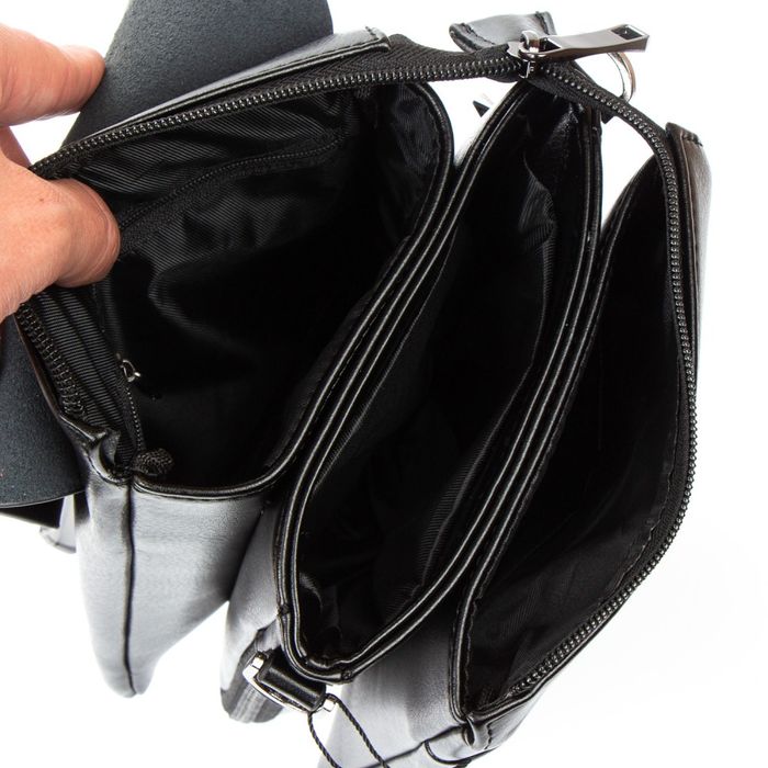 Чоловіча сумка через плече зі шкірозамінника DR. BOND 525-1 black купити недорого в Ти Купи