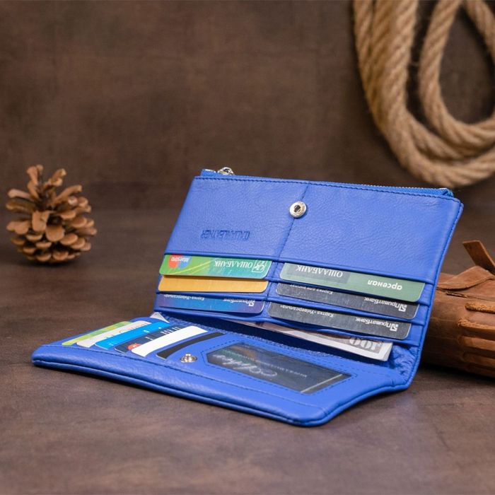 Чоловічий шкіряний гаманець ST Leather 19205 Синій купити недорого в Ти Купи