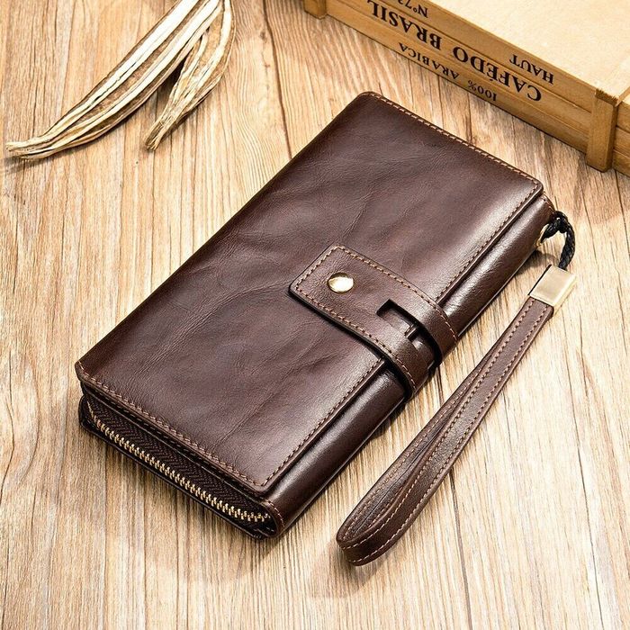 Чоловічий коричневий гаманець з натуральної шкіри Vintage 20236 купити недорого в Ти Купи