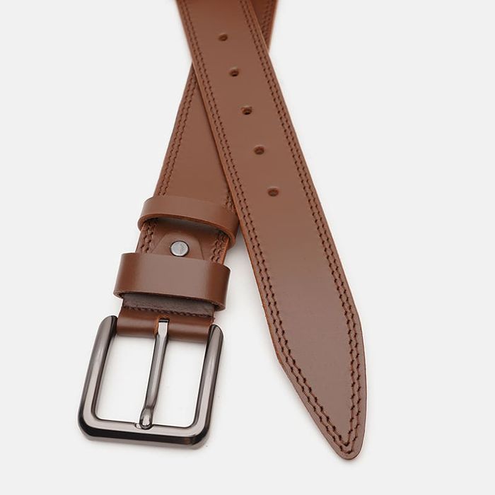 Мужской кожаный ремень Borsa Leather V1125FX51-brown купить недорого в Ты Купи