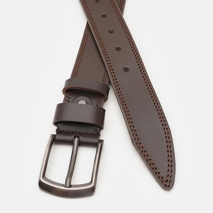 Мужской кожаный ремень Borsa Leather V1125FX22-brown купить недорого в Ты Купи
