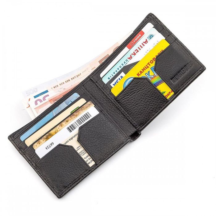 Чоловічий шкіряний гаманець ST Leather 18305 (ST159) Чорний купити недорого в Ти Купи