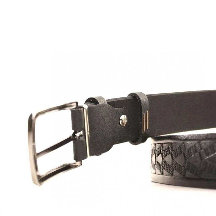 Мужской кожаный чёрный ремень Lazar L30S1W16 купить недорого в Ты Купи