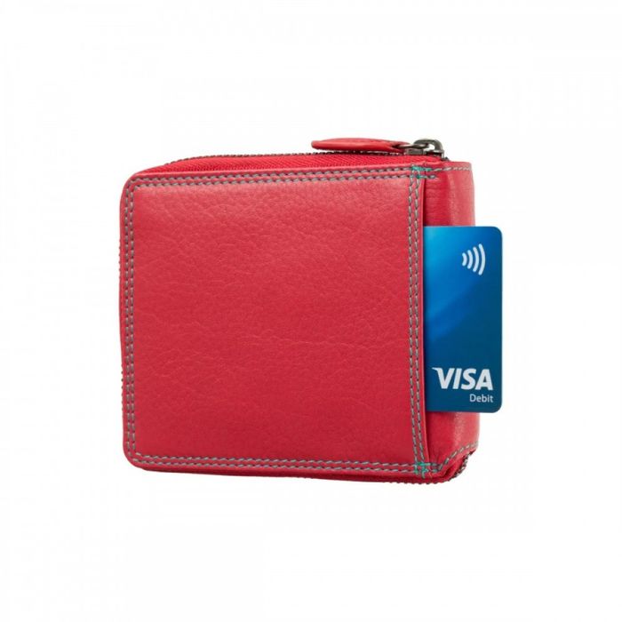 Жіночий шкіряний гаманець із RFID захистом Visconti SP29 Picasso (Red Hawaii) купити недорого в Ти Купи
