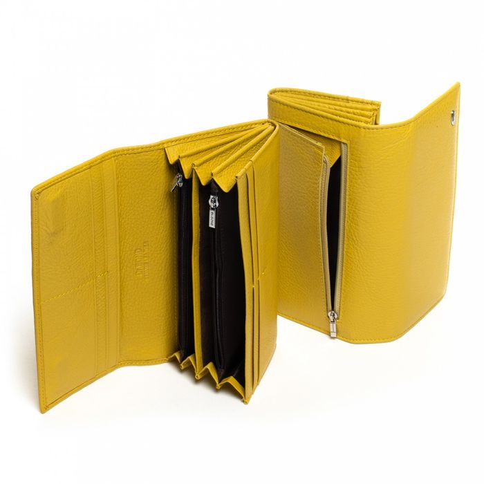 Шкіряний жіночий гаманець Classic DR. BOND W501-2 yellow купити недорого в Ти Купи