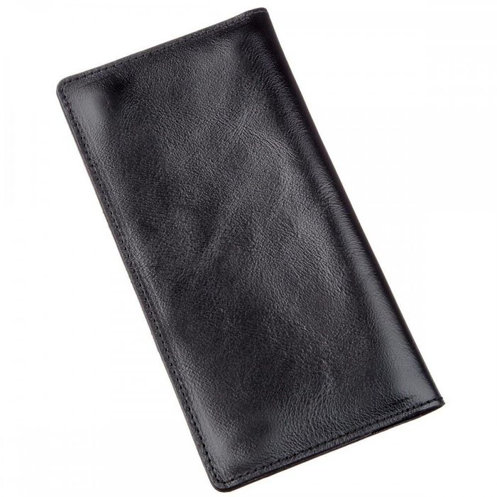 Мужской чёрный бумажник из натуральной кожи SHVIGEL 16195 купить недорого в Ты Купи