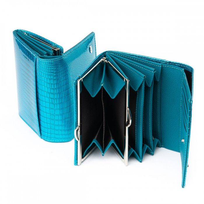Жіночий лакований гаманець зі шкіри LR SERGIO TORRETTI WS-12 light-blue купити недорого в Ти Купи