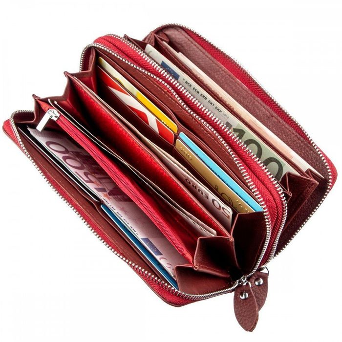 Женский бордовый кошелёк из натуральной кожи ST Leather 18868 Бордовый купить недорого в Ты Купи