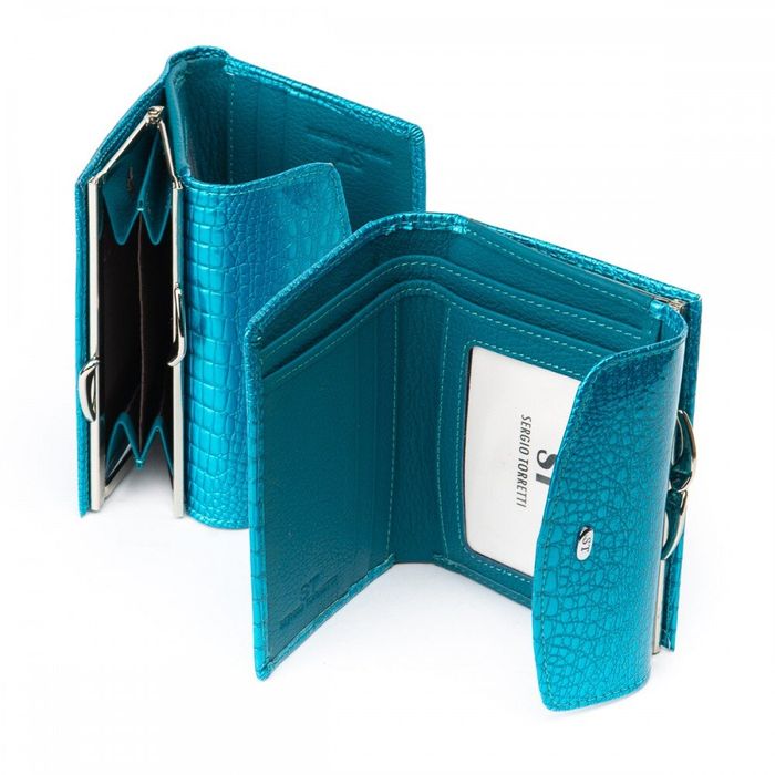 Жіночий гаманець зі шкіри LR SERGIO TORRETTI WS-11 light-blue купити недорого в Ти Купи