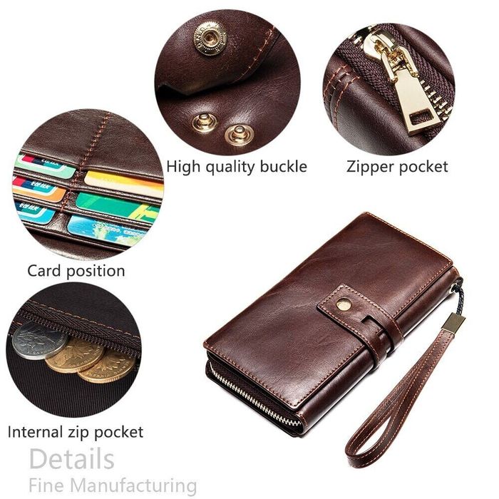 Чоловічий коричневий гаманець з натуральної шкіри Vintage 20236 купити недорого в Ти Купи