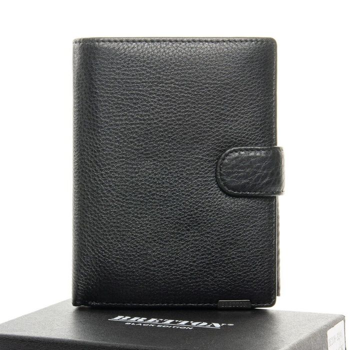 Шкіряний чоловічий гаманець BRETTON 208-3240 black купити недорого в Ти Купи