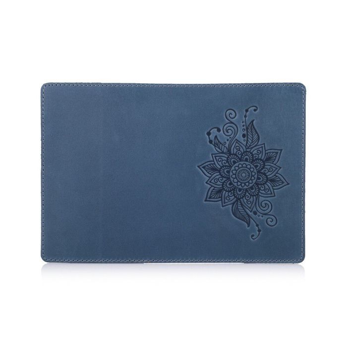 Обложка для паспорта из кожи HiArt PC-02 Mehendi Classic Синий купить недорого в Ты Купи