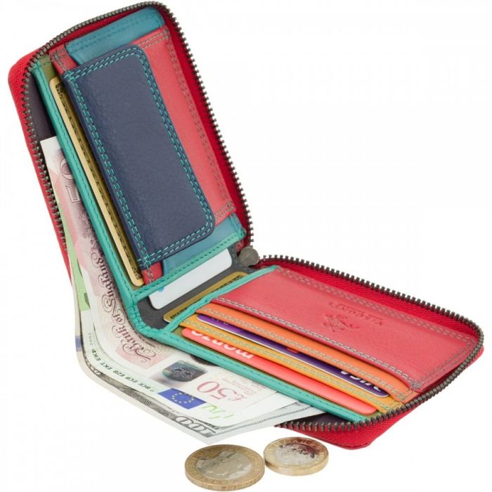 Женский кожаный кошелек с RFID защитой Visconti SP29 Picasso (Red Hawaii) купить недорого в Ты Купи