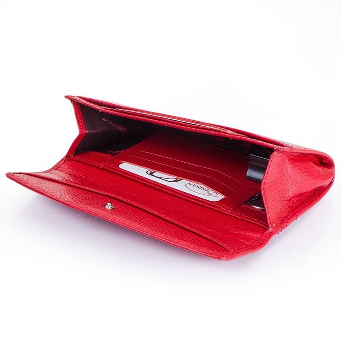 Женский красный кожаный кошелек DESISAN SHI113-4-1FL купить недорого в Ты Купи