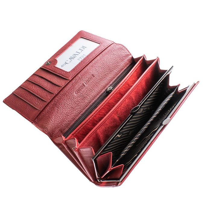 Жіночий шкіряний гаманець 4U CAVALDI DNKPX24CS-red купити недорого в Ти Купи