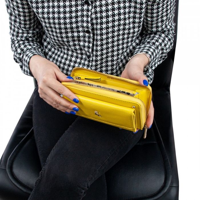 Англійський жіночий шкіряний гаманець Ashwood J54 AURORA (Жовтий) купити недорого в Ти Купи