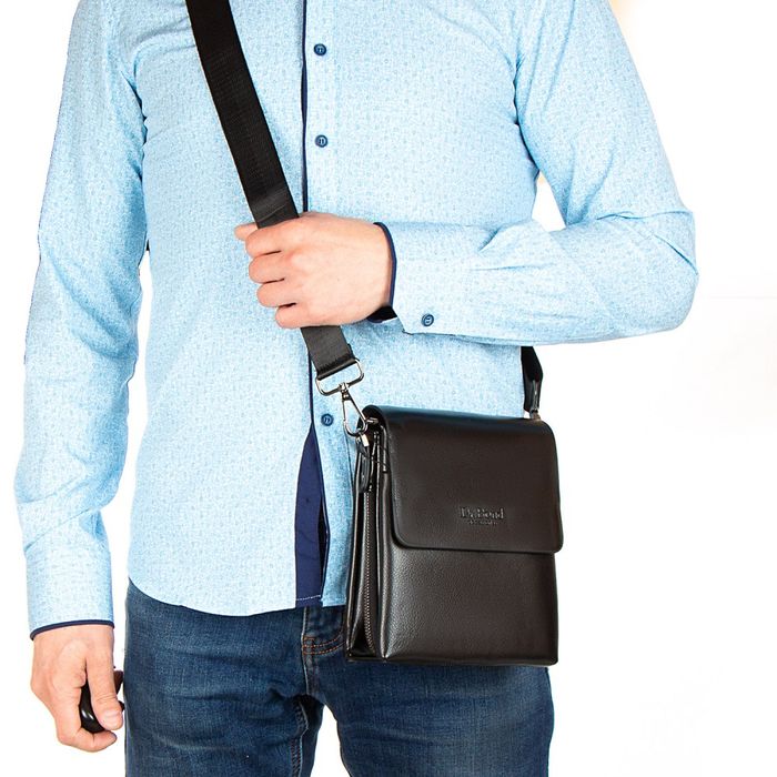 Мужская сумка через плечо из кожзама DR. BOND 525-1 black купить недорого в Ты Купи