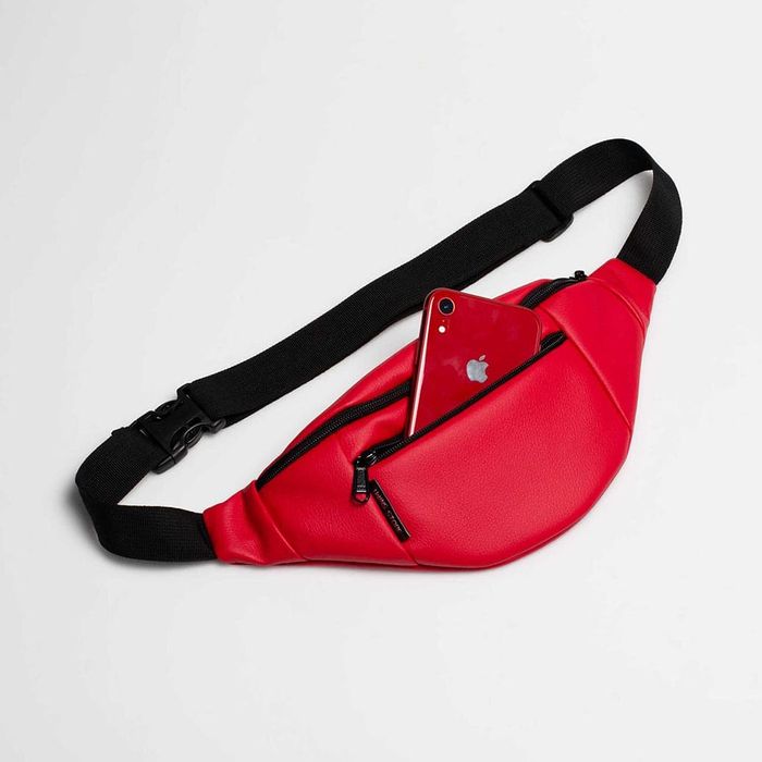 Красная сумка на пояс из кожзаменителя TWINS STORE Б37 купить недорого в Ты Купи